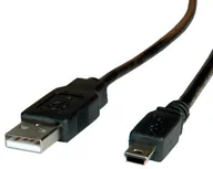 Kable USB - Rotronic ROLINE USB 2.0 kabel, typ A  5-pin mini, czarny 1,8 m - miniaturka - grafika 1