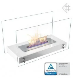 KRATKI Biokominek wolnostojący HOTEL biały z certyfikatem TÜV HOTEL/BIALY/TUV - Biokominki - miniaturka - grafika 3