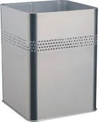 Kosze biurowe - Durable Kosz na śmieci kwadratowy metalowy 18,5l perforacja 30mm srebrny - miniaturka - grafika 1