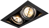 Oprawy, klosze i abażury - QAZQA Oprawa punktowa do wbudowania czarna AR111 regulowana 2-punktowa - Oneon - miniaturka - grafika 1