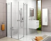 Kabiny prysznicowe - Ravak Chrome CRV2+CRV2 90x90 profil polerowane aluminium szkło transparentne 1QV70C00Z1/1QV70C00Z1 - miniaturka - grafika 1