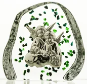Kryształy - Crystal Julia Skałka przycisk kryształowy Aniołki z dzieciątkiem 7349) - miniaturka - grafika 1