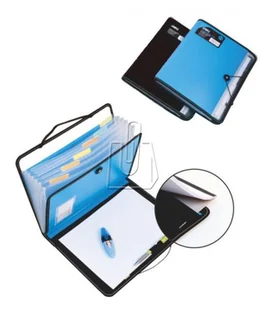 Deli Teczka harmonijkowa W38965 z notatnikiem niebieska - Teczki i skoroszyty - miniaturka - grafika 6