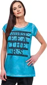 Koszulki i topy damskie - Horsefeathers t-shirt damski FEATHERS TOP (washed blue) - miniaturka - grafika 1