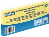Etykiety samoprzylepne i bloki etykiet - Donau Bloczek samoprzylepny 38x51 mm 1x100 kart jasnożółty - miniaturka - grafika 1