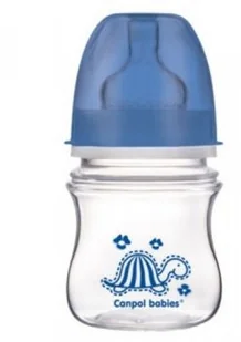 Canpol babies antykolkowa butelka szerokootworowa EasyStart ""Kolorowe Zwierzęta"" 120 ml niebieska - Butelki dla niemowląt - miniaturka - grafika 2