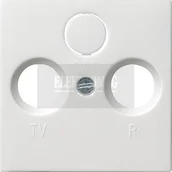 Klawisze i ramki - Gira 55 BIAŁY POŁYSK Pokrywa gniazda TEL/KOM 0270 03 - miniaturka - grafika 1