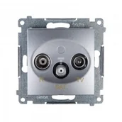 Gniazdka elektryczne - Kontakt Simon Simon 54 Gniazdo antenowe RD/TV/SAT przelotowe srebrny mat DASP.01/43 WMDA-02018z-043 0001-00000-35761 [4349495] - miniaturka - grafika 1