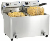 Frytownice gastronomiczne - Casselin Elektryczna frytownica z zaworem spustowym | 2 x 7L | 2x2800W | 230V | 560x518x(H)455mm CFEV72 - miniaturka - grafika 1