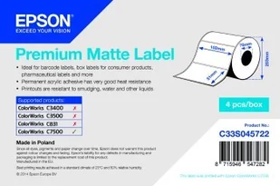Epson Premium Matte Label C33S045722 - Akcesoria do kas i terminali - miniaturka - grafika 3