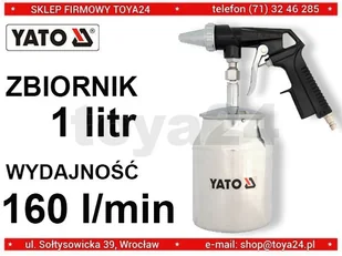Yato PISTOLET DO PIASKOWANIA ZE ZBIORNIKIEM yt-2376 - Pistolety pneumatyczne - miniaturka - grafika 6