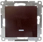 Wyłączniki światła i elektryczne - Kontakt SIMON Przycisk Pojedynczy zwierny z podświetleniem brąz mat DP1AL.01/4 - miniaturka - grafika 1
