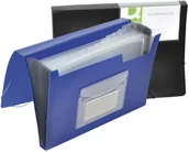 Teczki i skoroszyty - Q-Connect Teczka harm. z gumką , PP, A4, czarna KF01276 - miniaturka - grafika 1