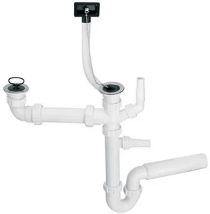 McAlpine syfon zlewozmywakowy rurowy podw. 6/4" z podł. pralki/zmyw. z przel. (HC7+DO2-U) - Syfony - miniaturka - grafika 2
