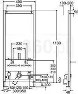 Stelaże i zestawy podtynkowe do WC - Viega Element do bidetu, do bidetu, wiszącego, rama stalowa, pokryta powłoka pro - miniaturka - grafika 1