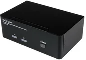 Przełączniki KVM - STARTECH.COM Startech.COM 2-Port DisplayPort USB KVM Switch, czarny SV231DPDDUA - miniaturka - grafika 1