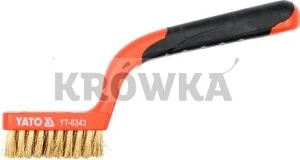 Yato Szczotka druciana, drut mosiężny, 3 rzędy, rękojeść plastikowa YT-6343 - Materiały ścierne - miniaturka - grafika 6