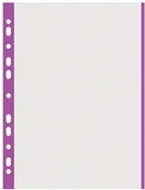 Koszulki na dokumenty - Donau Koszulki na dokumenty , PP, A4, groszkowe, kolorowy brzeg - fioletowy, 100s - miniaturka - grafika 1