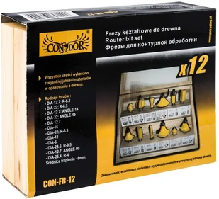 CONDOR Frez stolarski szybkotnący 12 szt. - Frezy - miniaturka - grafika 2