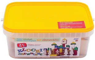 B&B Klocki drewniane w wiaderku naturalne 60 elementów - Klocki - miniaturka - grafika 2