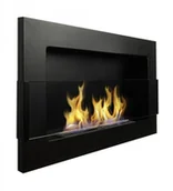 Wkłady kominkowe - Ecofire wiszący 650x400 Czarny z szybą - miniaturka - grafika 1