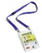 Identyfikatory - Durable Identyfikator A6 z taśmą tekstylną granatową 10 sztuk - miniaturka - grafika 1