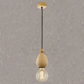 Lampy sufitowe - Eglo LAMPA wisząca AVOLTRI 49376 drewniana OPRAWA zwis Brązowy - miniaturka - grafika 1
