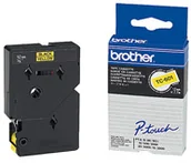 Taśmy do drukarek barwiące - Brother Oryginał Taśma laminowana 12 mm x 8m | czarny nadruk żółte tło TC601 - miniaturka - grafika 1