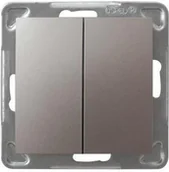 Wyłączniki światła i elektryczne - Ospel Wyłącznik ścienny IMPRESJA MODUŁ podwójny schodowy tytan - miniaturka - grafika 1