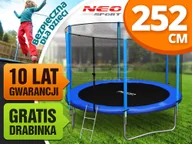 Trampoliny - Neo-sport Trampolina ogrodowa 8ft/252cm z siatką zewnętrzną i drabinką NS-08Z161 - miniaturka - grafika 1
