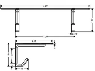 Axor Hansgrohe ręcznik kąpielowy półka  uniwersalny Accessories chrom, 42842000 42842000 - Wieszaki łazienkowe - miniaturka - grafika 2