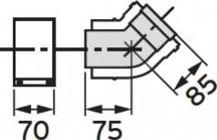 Vaillant Kolano koncentryczne 45o Ř 60/100 mm, PP 303911 - Kominy i akcesoria - miniaturka - grafika 2
