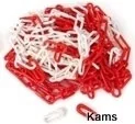 Wyposażenie miejsc publicznych - łańcuch plastikowy biało-czerwony 25 mb/7,5mm - miniaturka - grafika 1