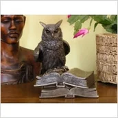Figurki dekoracyjne - Veronese WYJĄTKOWA RZEŹBA SOWA MĄDROŚCI - miniaturka - grafika 1