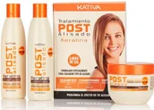 Szampony do włosów - Kativa Zestaw POST z karatyną Szampon 250ml + odżywka 250ml + maska 250 dla włosów po zabiegu trwałego wygładzania - miniaturka - grafika 1