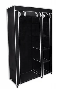 vidaXL Szafa, skadana, materiaowa, czarna. - Szafy i regały magazynowe - miniaturka - grafika 2