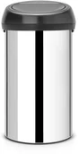 Kosze na śmieci - Brabantia Kosz na śmieci Touch Bin 60L Stal polerowana pokrywa czarna 402586 - miniaturka - grafika 1
