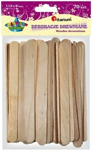 Titanum Drewniane patyczki proste 9x113mm 70szt - Pozostałe akcesoria dla plastyków - miniaturka - grafika 2