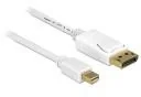 Kable - Delock Kabel Mini Displayport 1.2 męski - Displayport męski 4K 0,5m biały 83985 - miniaturka - grafika 1