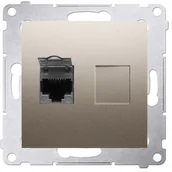 Gniazdka elektryczne - LEDart komputerowe RJ45 pojedyncze złoty metalik D61.01/44 Kontakt Simon54 - miniaturka - grafika 1