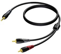 Procab Kabel Jack 3.5mm RCA Cinch x2 5m czarny CLA711/5 CLA711/5 - Kable - miniaturka - grafika 2
