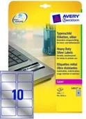Etykiety do drukarek - Avery Etykiety Heavy Duty Zweckform srebrne 96 x 50,8 mm, 10 etykiet/A4 - miniaturka - grafika 1