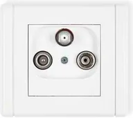 Gniazdka elektryczne - Karlik Gniazdo abonenckie RTV-SAT końcowe (2 wejścia antenowe) biały FGST - miniaturka - grafika 1