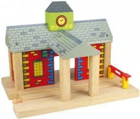 BigjigsRail Duża drewniana stacja kolejowa BJT215 - Kolejki i akcesoria - miniaturka - grafika 2