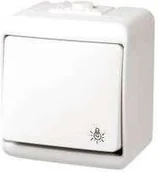 Wyłączniki światła i elektryczne - Karlik Łącznik zwierny światło podświetlany WHE-5L biały - miniaturka - grafika 1