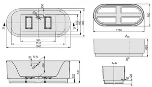 Sanplast Free Line WOW-kpl/ER 180x80 biała 610-040-1080-01-000 - Wanny - miniaturka - grafika 2