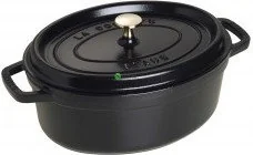 Staub Cocotte owalny garnek żeliwny z pokrywką (pojemność 4,25 l, nadaje się do stosowania na płycie indukcyjnej, wnętrze pokryte czarną, matową emalią), czarny, 29 cm FBA_1102925 - Garnki - miniaturka - grafika 2