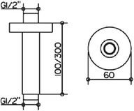 Akcesoria łazienkowe - Keuco Collection Moll Ramię do głowicy prysznica 100 mm 51689010100 - miniaturka - grafika 1