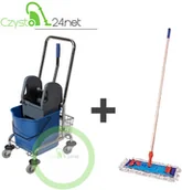 Wózki serwisowe - CEG Wózek do sprzątania 1x25l z koszyczkiem i kompletem mopa wózek 1x25l z koszy - miniaturka - grafika 1