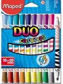 Flamastry - Maped Flamastry COLORPEPS DUO-dwustronne 10 SZT - 20 kolorów - CORE518 NB-6871 - miniaturka - grafika 1
